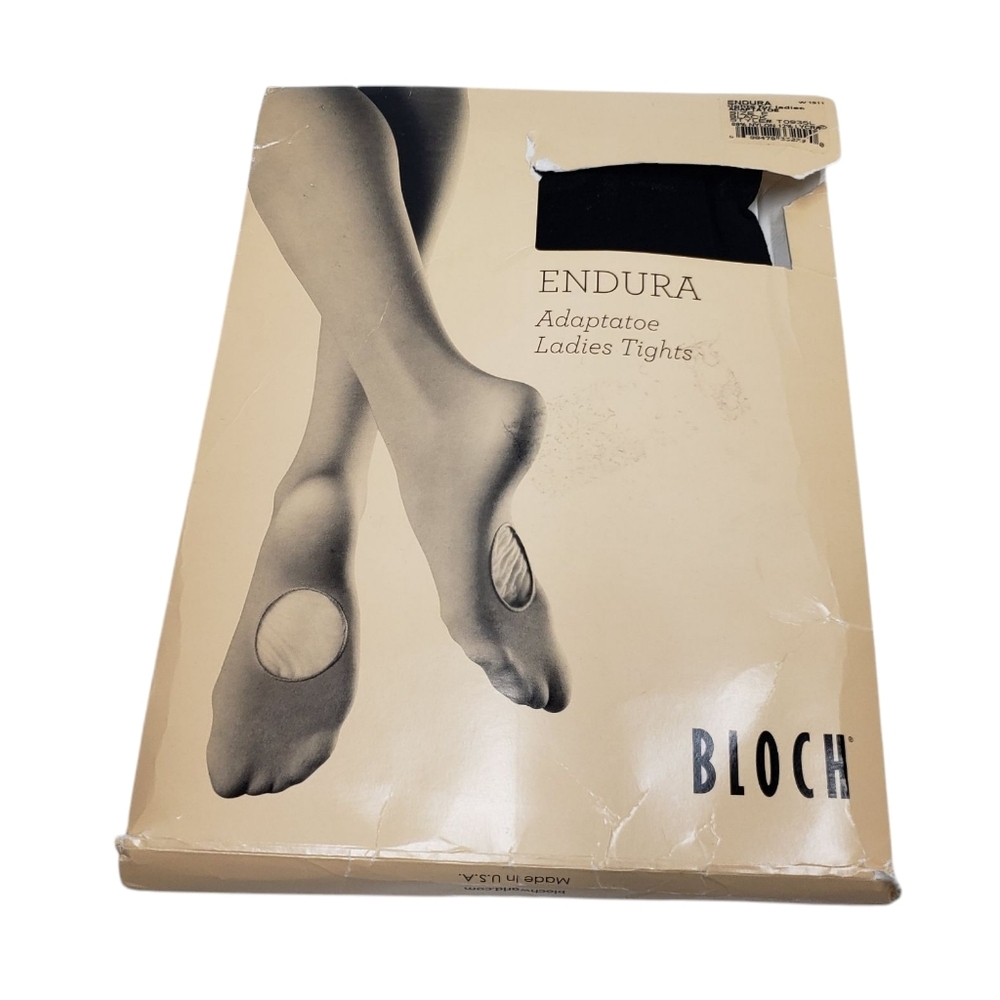 New Bloch Endura Adaptatoe Tights Black Women's Size E Dance